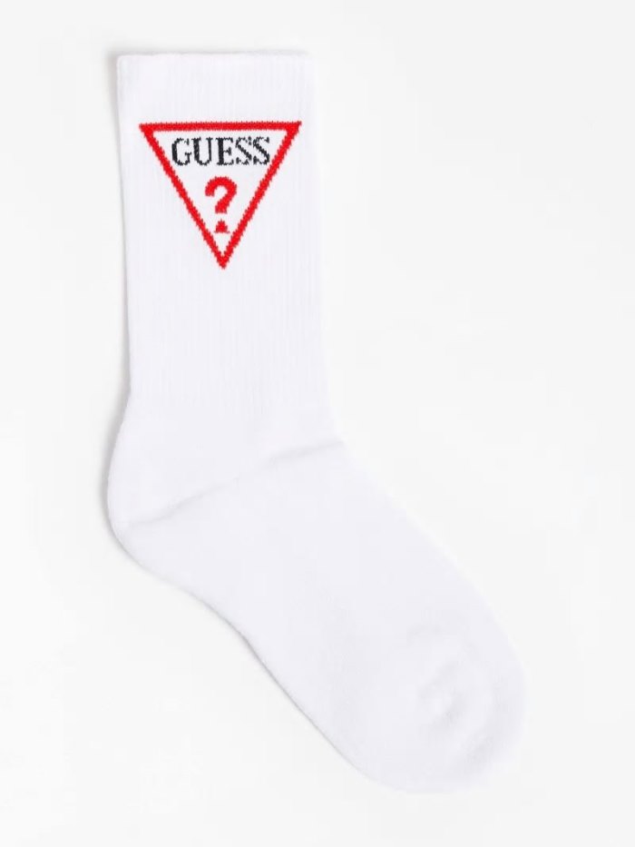 Calcetines Guess Triangle Logo Mujer Blancos | SE-295579