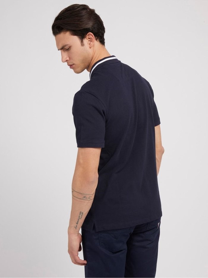 Camisa Polo Guess Classic Polo Hombre Azules | SE-407950