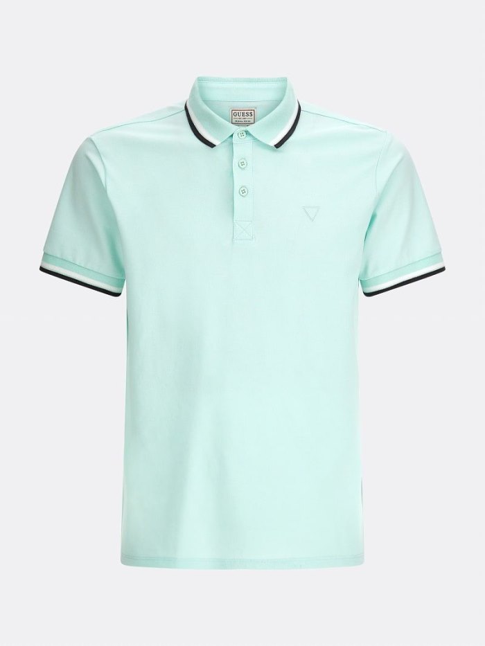 Camisa Polo Guess Classic Polo Hombre Azules Claro | SE-812753