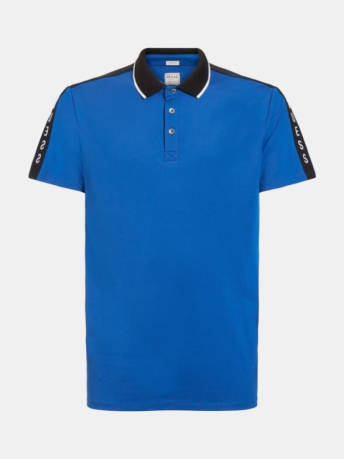 Camisa Polo Guess Contrasting Polo Hombre Azules | SE-126856