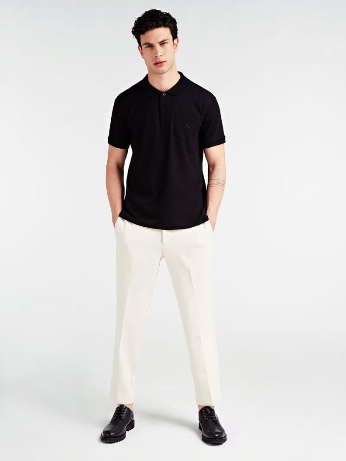 Camisa Polo Guess Marciano Hombre Negros | SE-458414