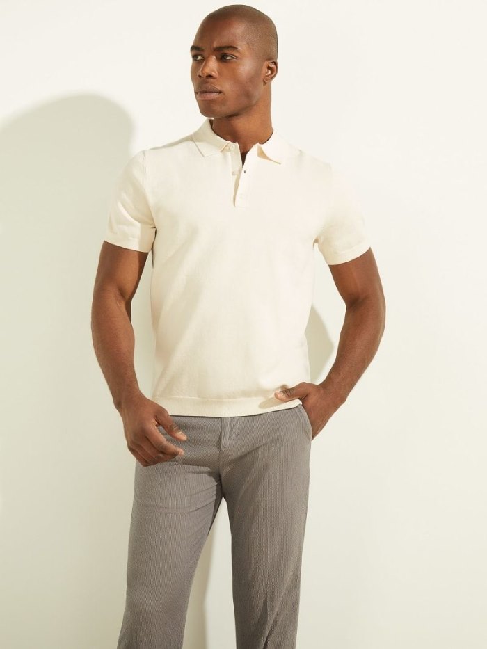 Camisa Polo Guess Marciano Regular Fit Polo Hombre Creme | SE-292929