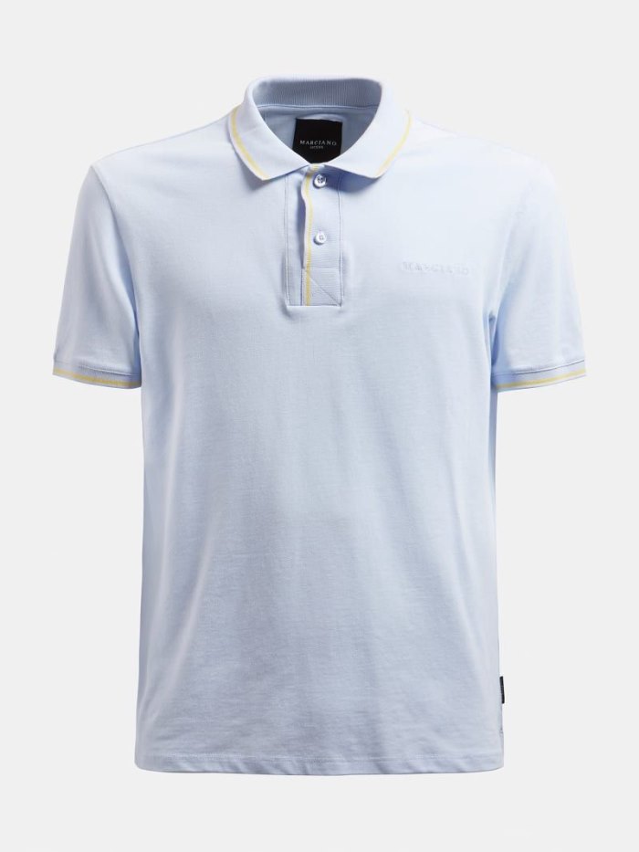 Camisa Polo Guess Marciano Stretch Hombre Azules Claro | SE-742453