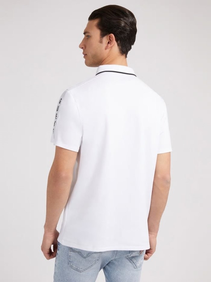 Camisa Polo Guess Regular Fit Hombre Blancos | SE-632383