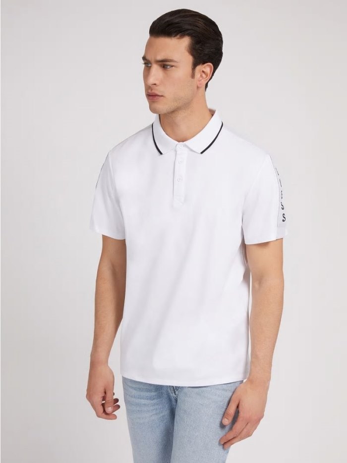 Camisa Polo Guess Regular Fit Hombre Blancos | SE-632383