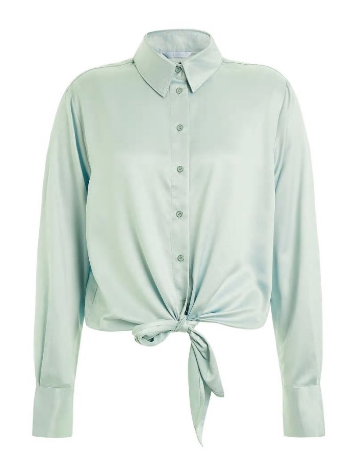 Camisas Guess Front Bow Mujer Verdes | SE-070450