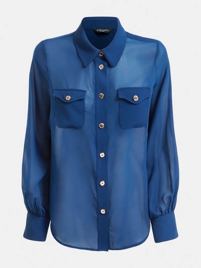 Camisas Guess Marciano Mujer Azules | SE-046298