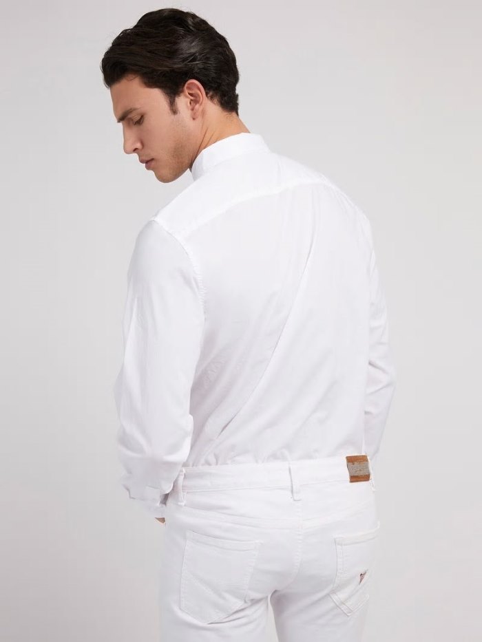 Camisas Guess Regular Fit Cotton Hombre Blancos | SE-067594