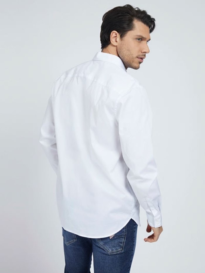 Camisas Guess Stretch Hombre Blancos | SE-275009