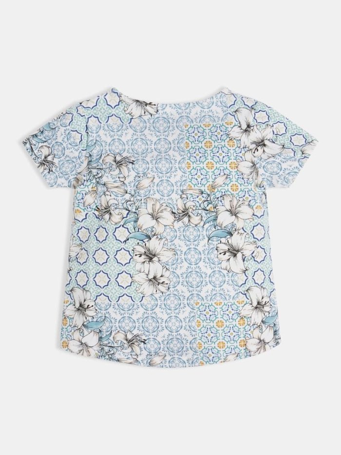 Camiseta Guess All Over Print Niños Azules | SE-450506