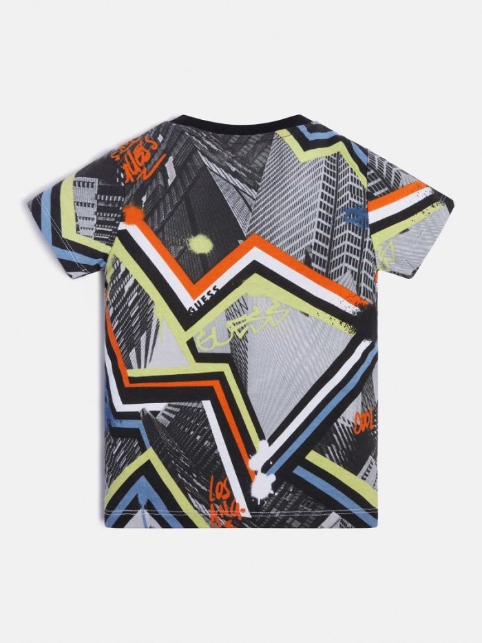 Camiseta Guess All Over Print Niños Grises | SE-023652