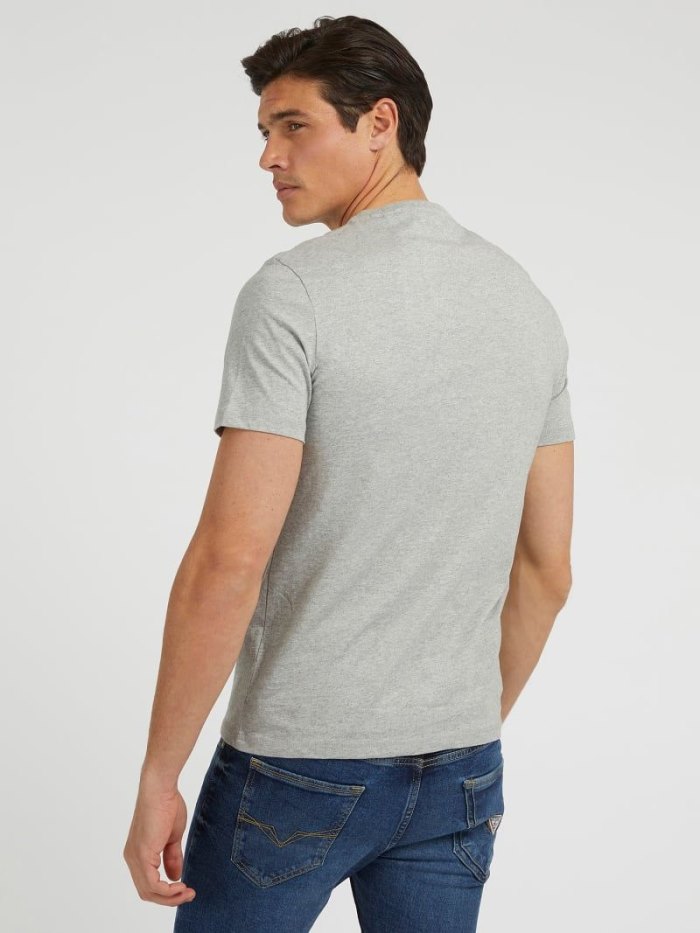 Camiseta Guess Embossed Front Logo Hombre Grises | SE-221640