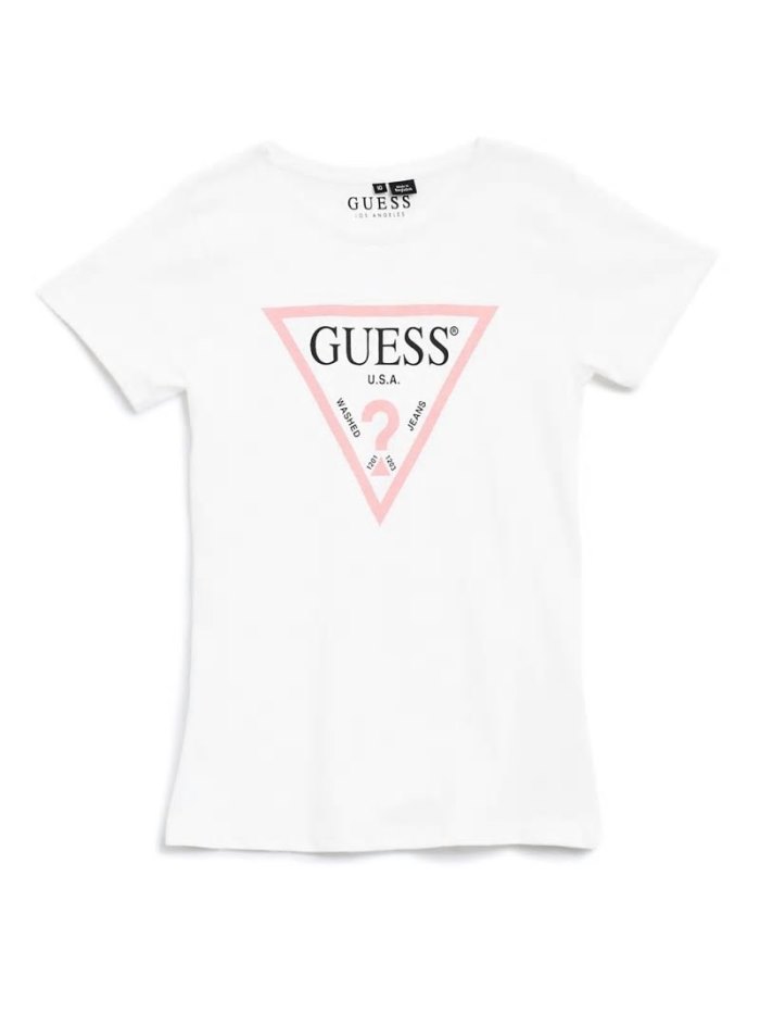 Camiseta Guess Foil Triangle Logo Niños Blancos | SE-481500