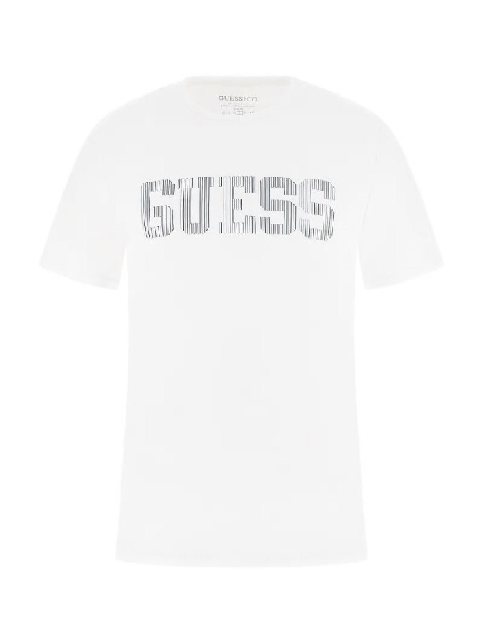 Camiseta Guess Front Logo Hombre Blancos | SE-707060