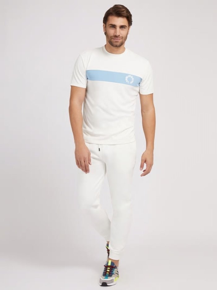 Camiseta Guess Front Logo Hombre Blancos | SE-816331