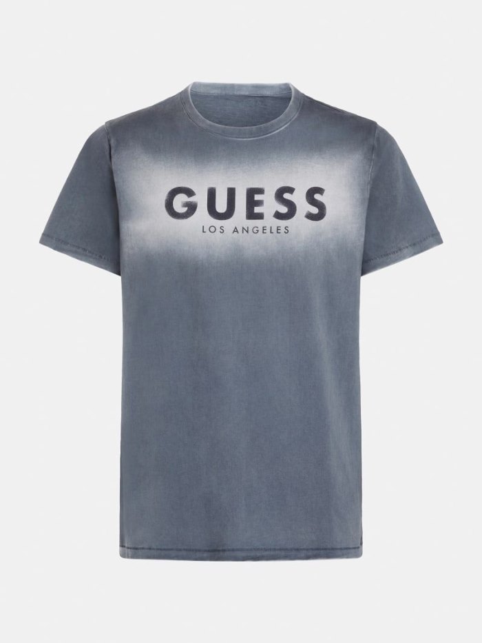 Camiseta Guess Front Logo Hombre Grises | SE-830517