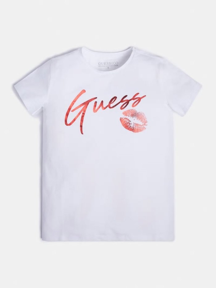 Camiseta Guess Front Logo Niños Blancos | SE-821783