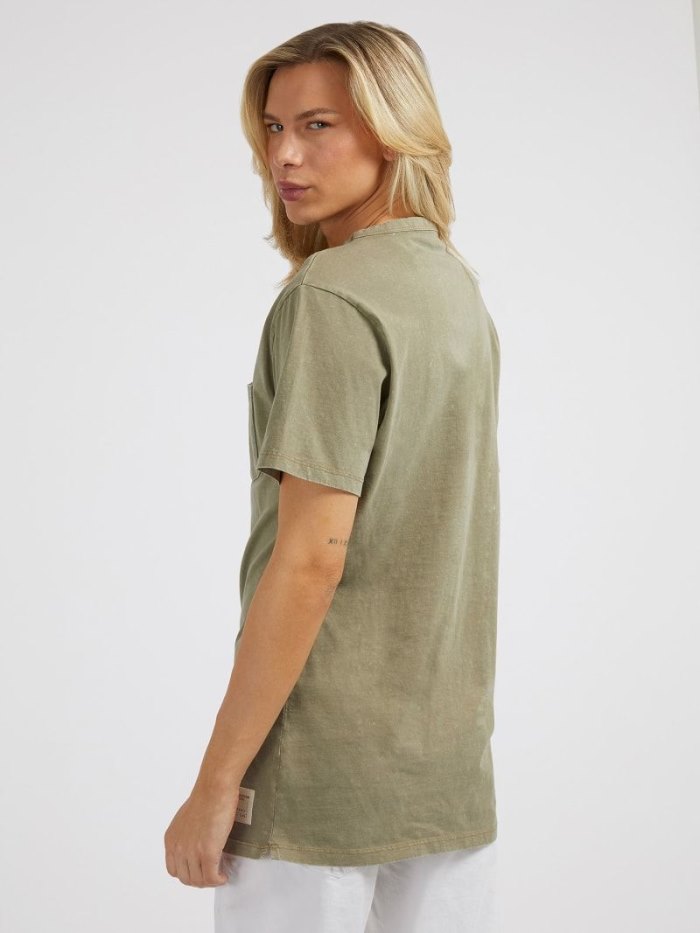 Camiseta Guess Front Pocket Hombre Verdes | SE-122743