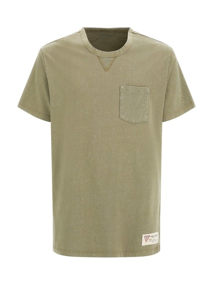 Camiseta Guess Front Pocket Hombre Verdes | SE-122743