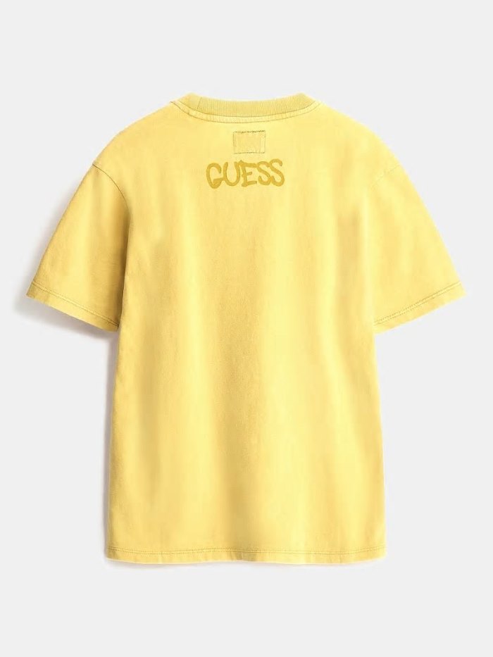 Camiseta Guess Graffiti Print Niños Amarillos | SE-326713