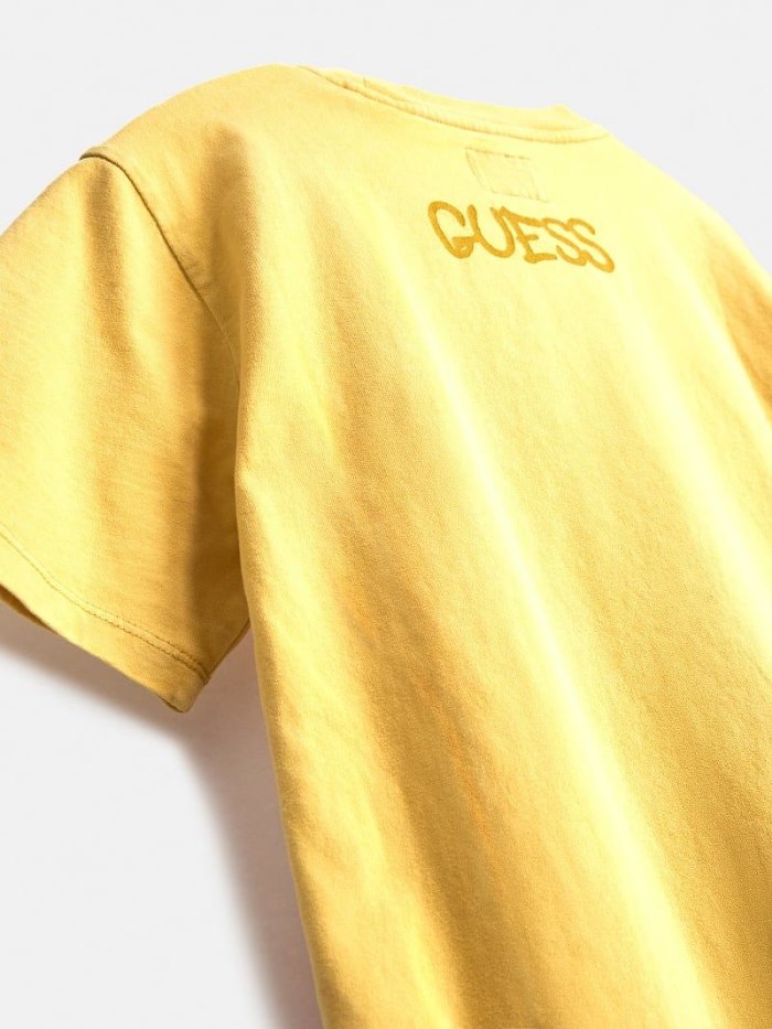 Camiseta Guess Graffiti Print Niños Amarillos | SE-326713