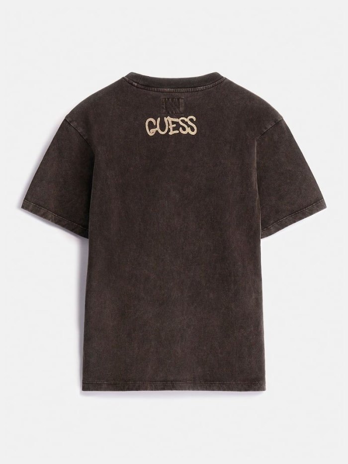 Camiseta Guess Graffiti Print Niños Negros | SE-644706