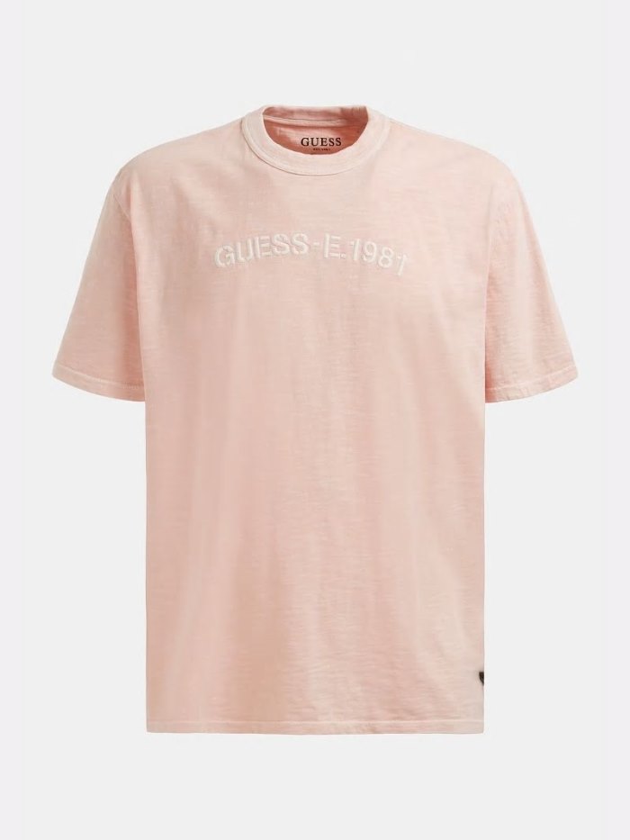 Camiseta Guess Logo Hombre Rosas | SE-361210