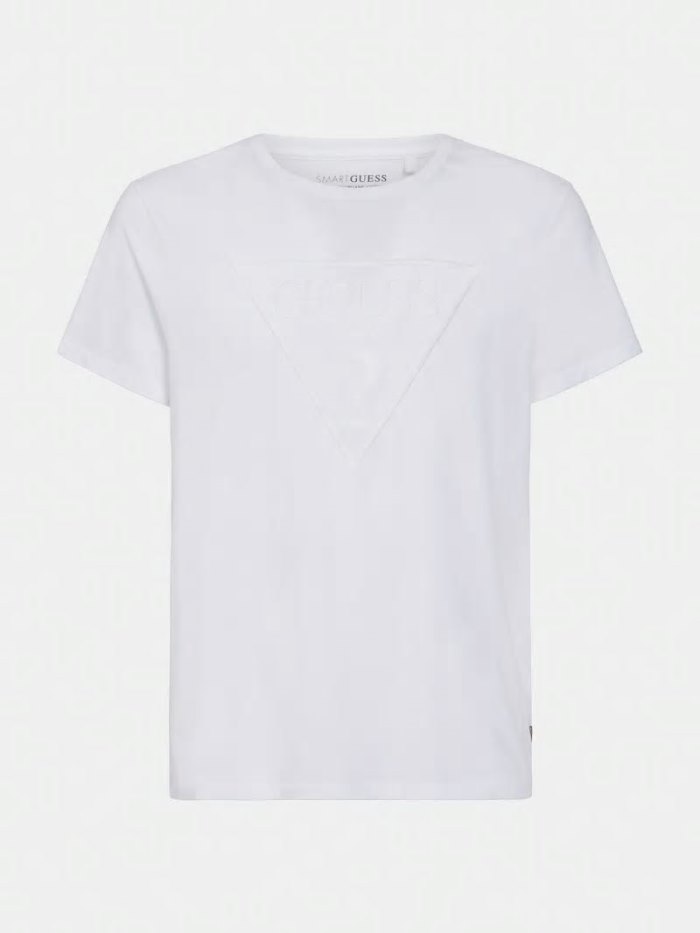 Camiseta Guess Logo Triangle Hombre Blancos | SE-689481