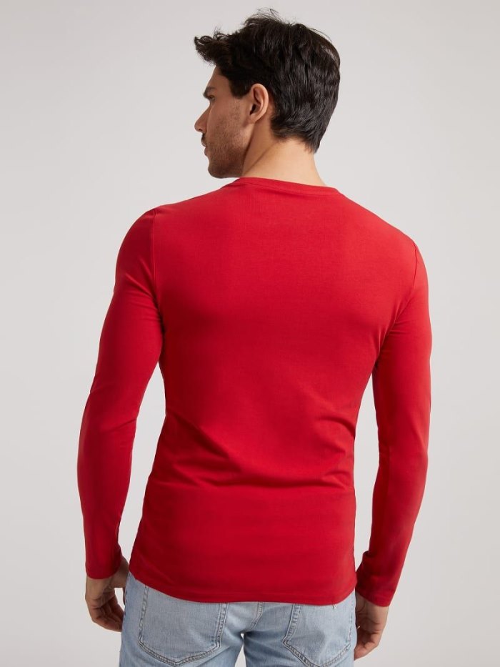 Camiseta Guess Long Sleeves Hombre Rojos | SE-316706