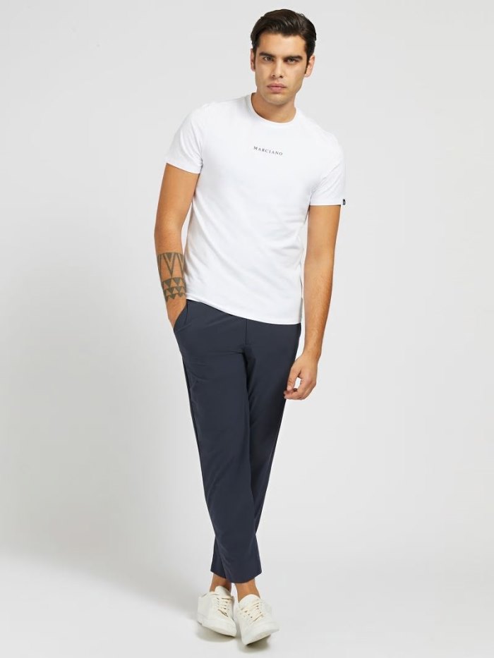 Camiseta Guess Marciano Slim Hombre Blancos | SE-866535