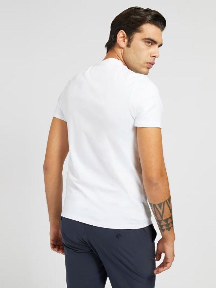 Camiseta Guess Marciano Slim Hombre Blancos | SE-866535