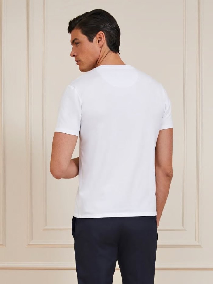 Camiseta Guess Marciano Slim Hombre Blancos | SE-578666