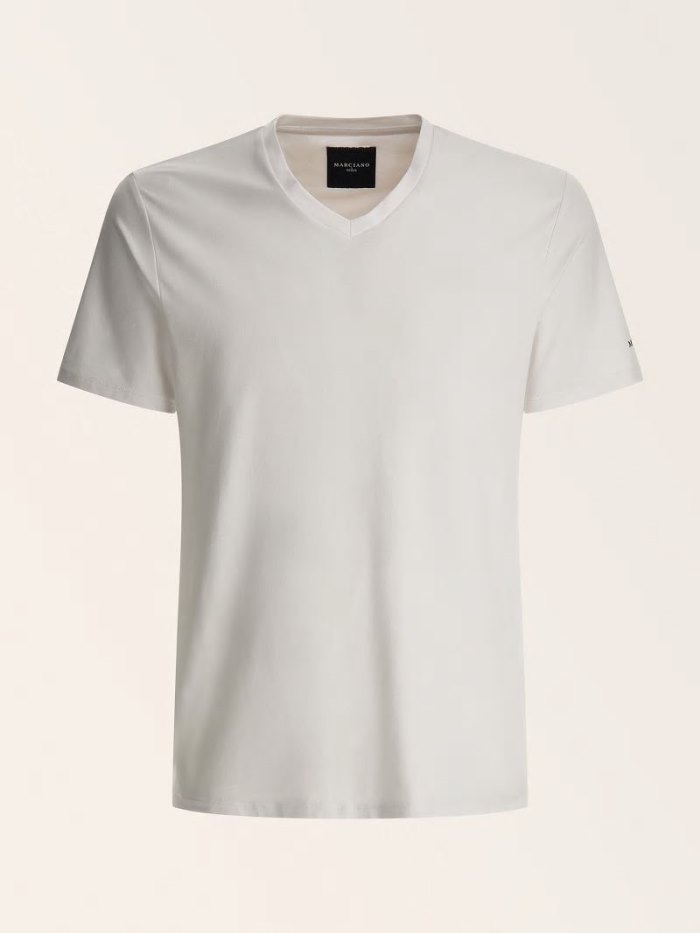 Camiseta Guess Marciano Slim Hombre Blancos | SE-359682