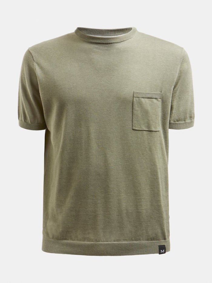 Camiseta Guess Marciano T-shirt Pocket Hombre Verdes | SE-849337