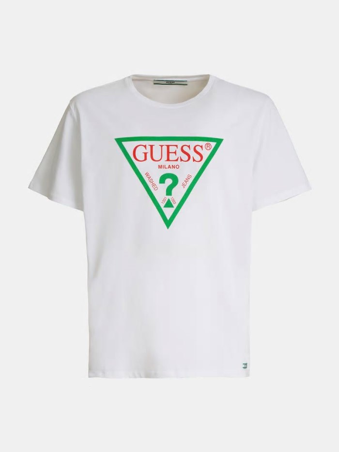 Camiseta Guess Milan Logo Hombre Blancos | SE-942869