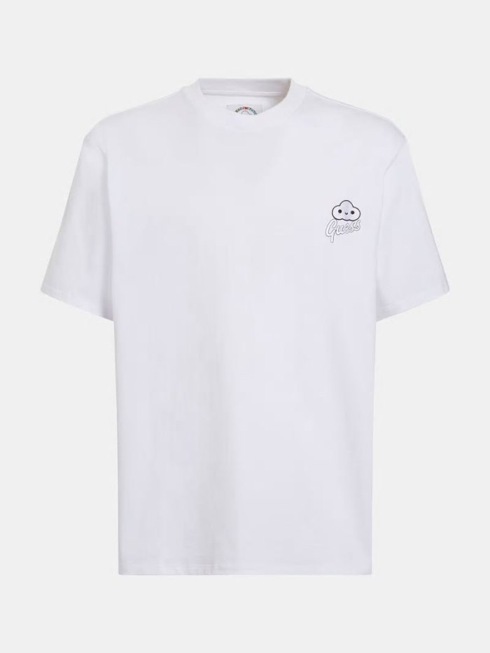 Camiseta Guess Placed Print Hombre Blancos | SE-786017