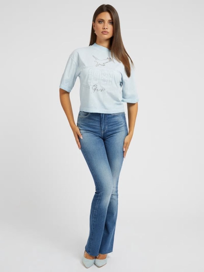 Camiseta Guess Relaxed Fit Mujer Azules | SE-530903