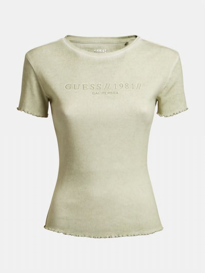 Camiseta Guess Slim Fit Mujer Verdes Claro | SE-737534