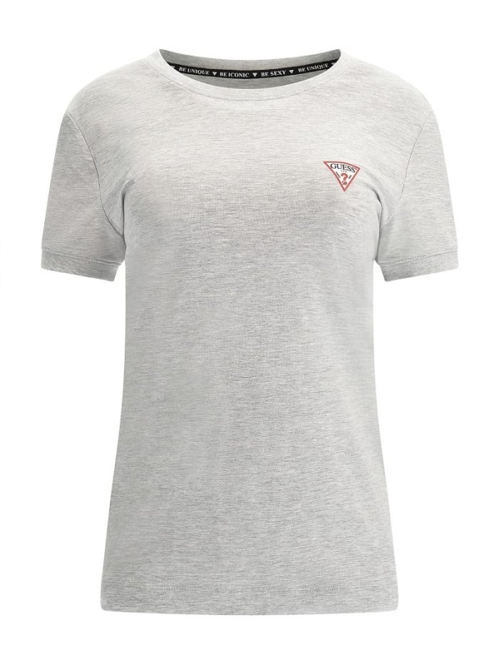 Camiseta Guess Small Triangle Logo Mujer Grises | SE-188228