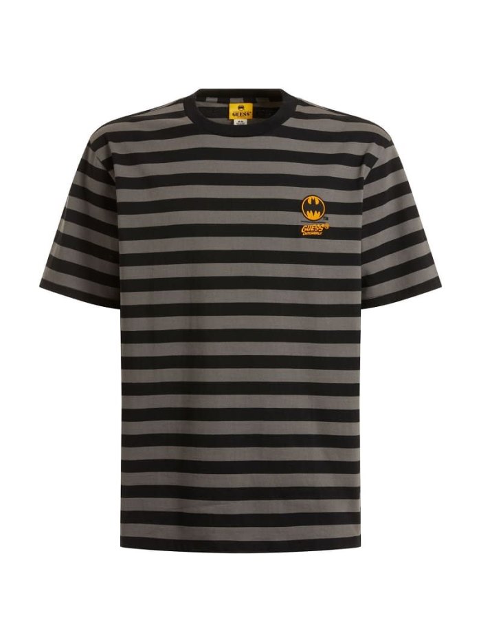 Camiseta Guess Striped Hombre Negros | SE-305100