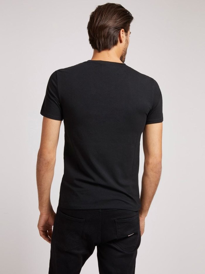 Camiseta Guess Super Slim Hombre Negros | SE-694336