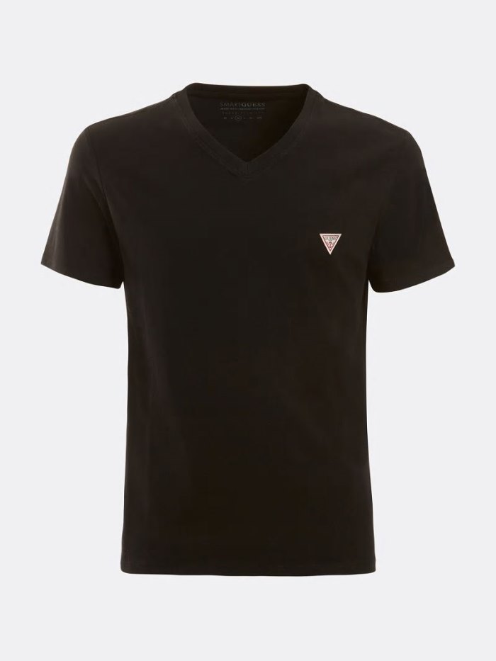 Camiseta Guess Super Slim Hombre Negros | SE-694336