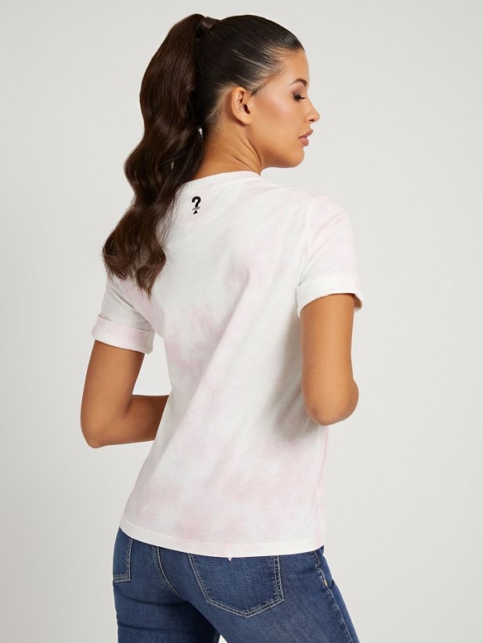 Camiseta Guess Tie-dye Mujer Rosas | SE-013186