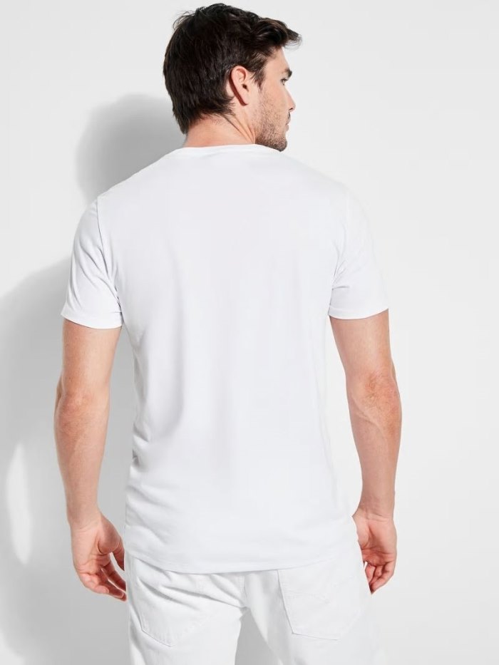 Camiseta Guess Tone-on-tone Logo Hombre Blancos | SE-920771