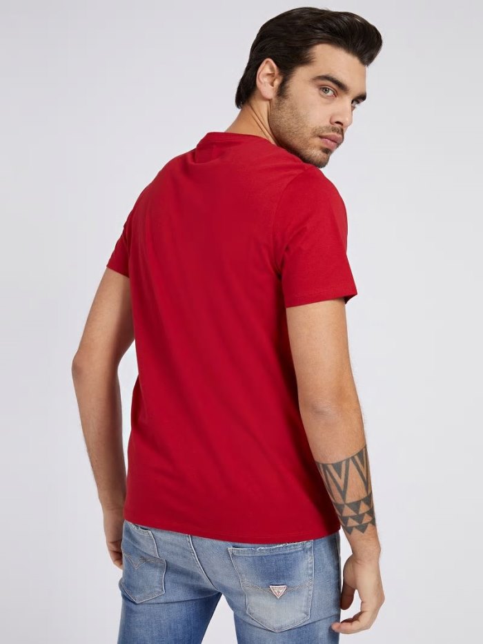 Camiseta Guess Tone-on-tone Logo Hombre Rojos | SE-772546