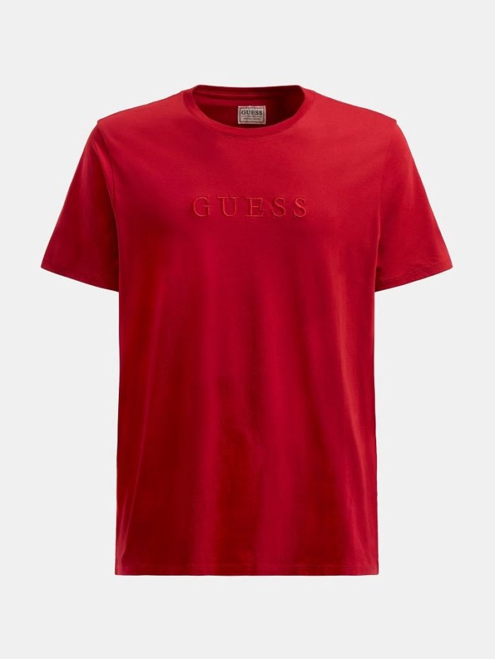 Camiseta Guess Tone-on-tone Logo Hombre Rojos | SE-772546