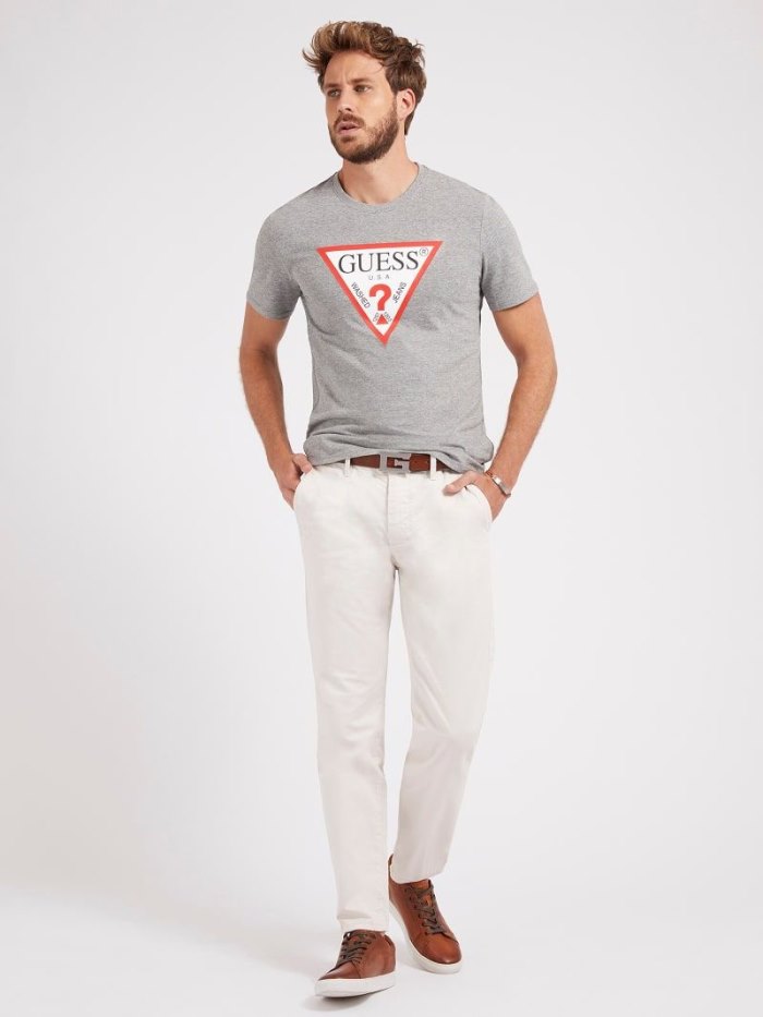 Camiseta Guess Triangle Logo Hombre Grises | SE-250582