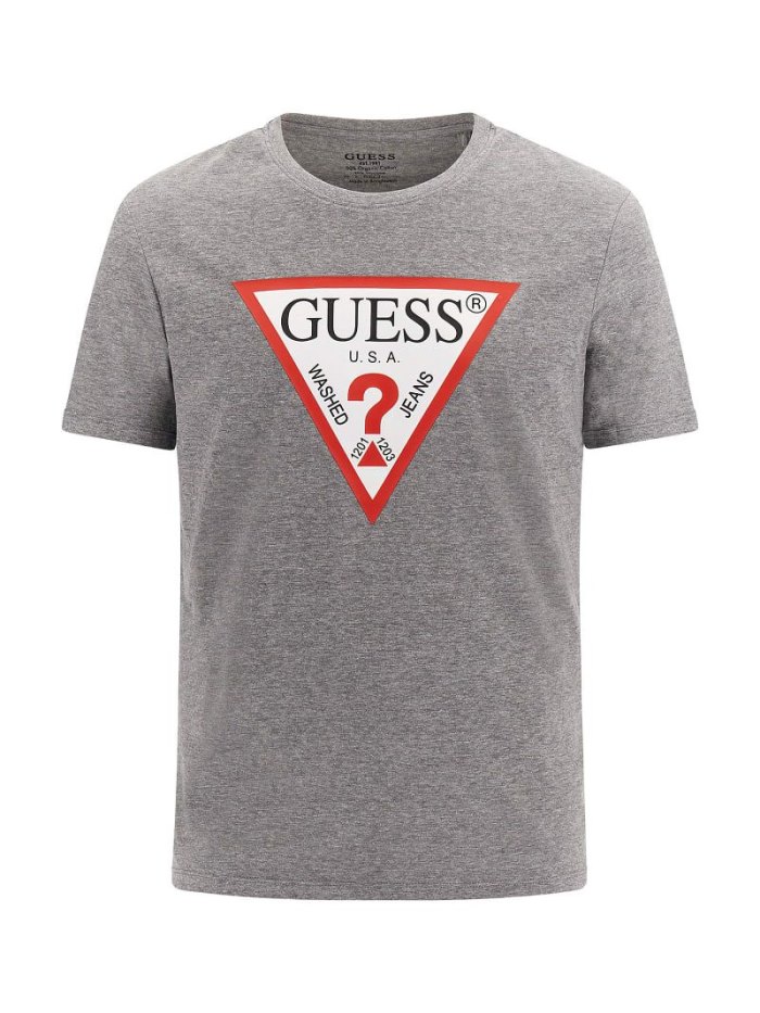 Camiseta Guess Triangle Logo Hombre Grises | SE-250582