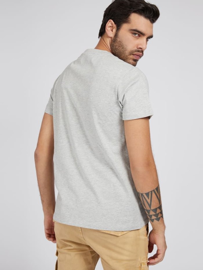 Camiseta Guess Triangle Logo Hombre Grises | SE-109460