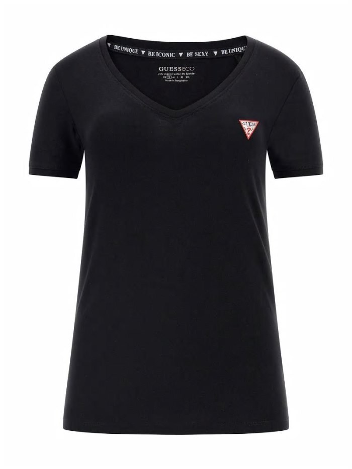 Camiseta Guess V Neck Mujer Negros | SE-142903